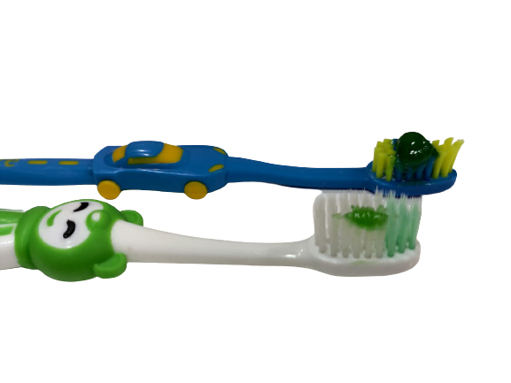 toothpaste on brushes
