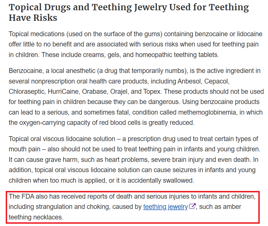 4 Reasons why teething jewellery (Tlismi Moti) is a terrible idea for your baby !! 3 FDA, Teething jewelry, tlismi moti, tilasmi moti