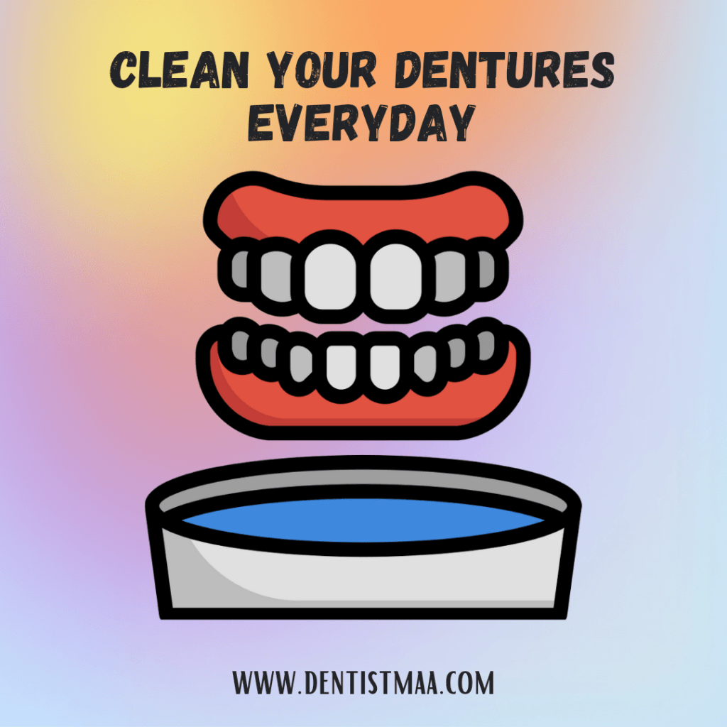 Clean your dentures