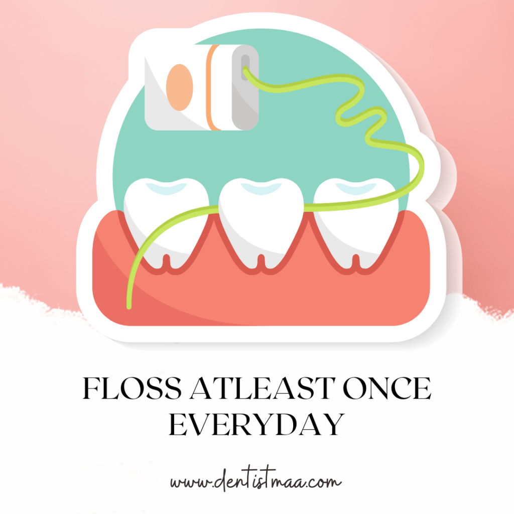 Floss once every day