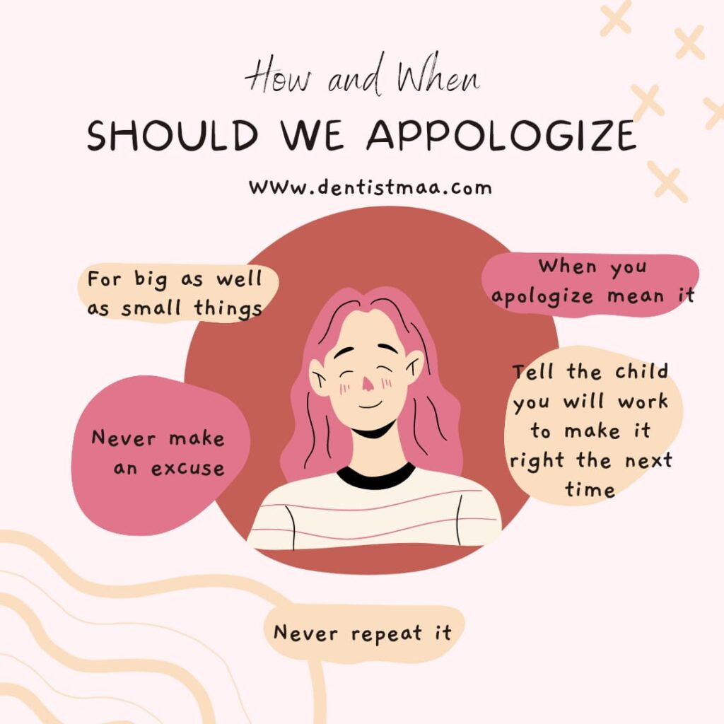 how and when to apologize to the child?