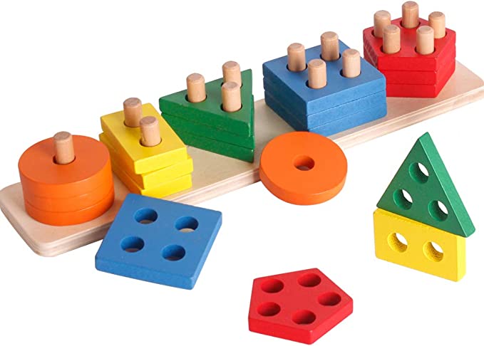 Montessori wooden toys, shape sotter