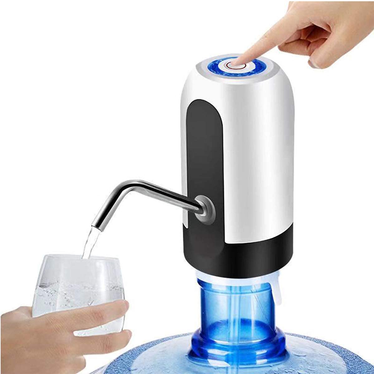 Automatic Wireless Portable Mini Rechargeable Water Bottle Can Dispenser Pump Upto 20 Litre Bottle with USB Charging Cable