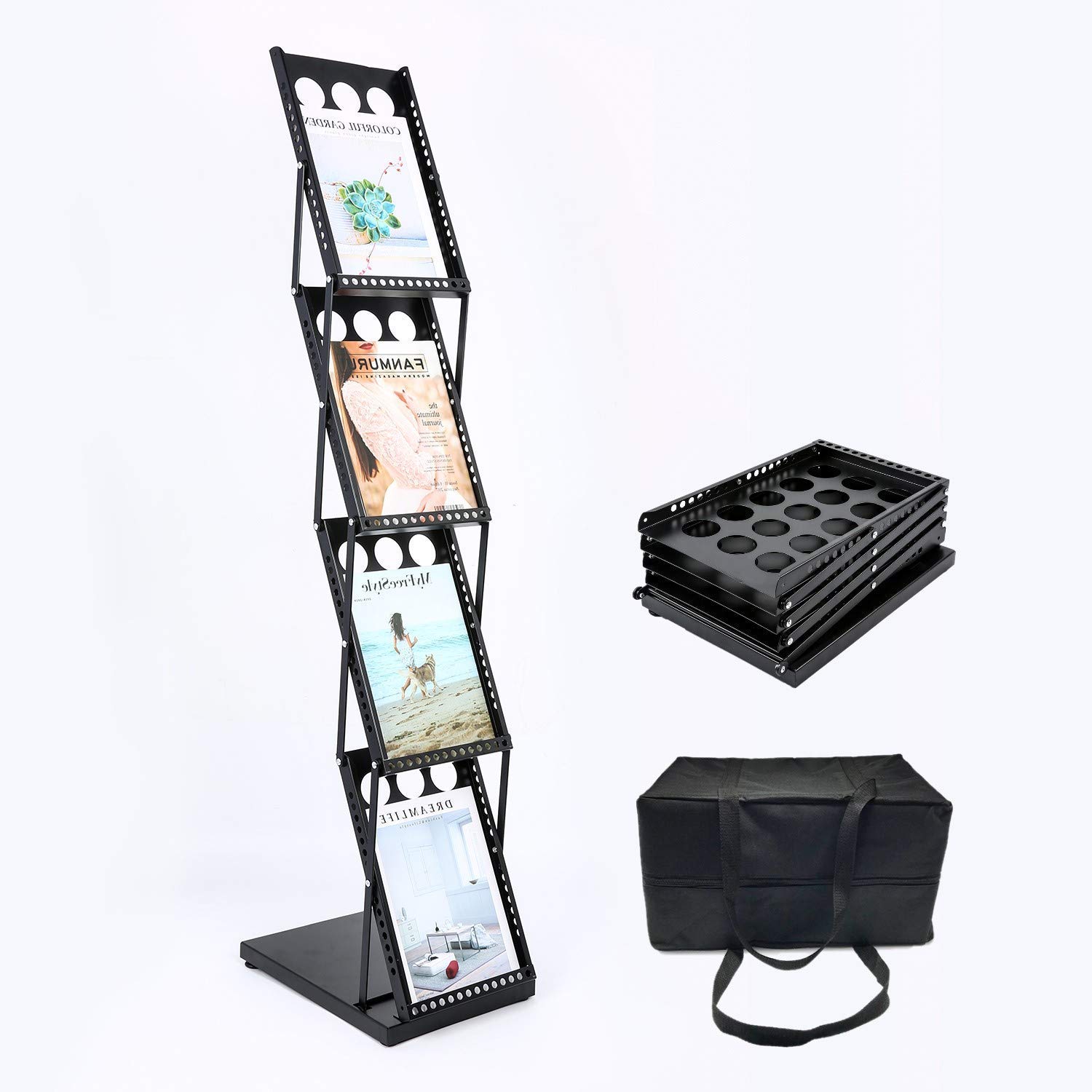 Catalogue Stand, Magazine Stand,Portable Brochure Stand Black