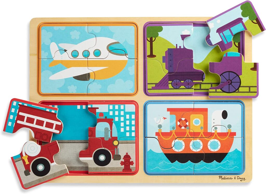 4 piece transport jigsaw puzzles