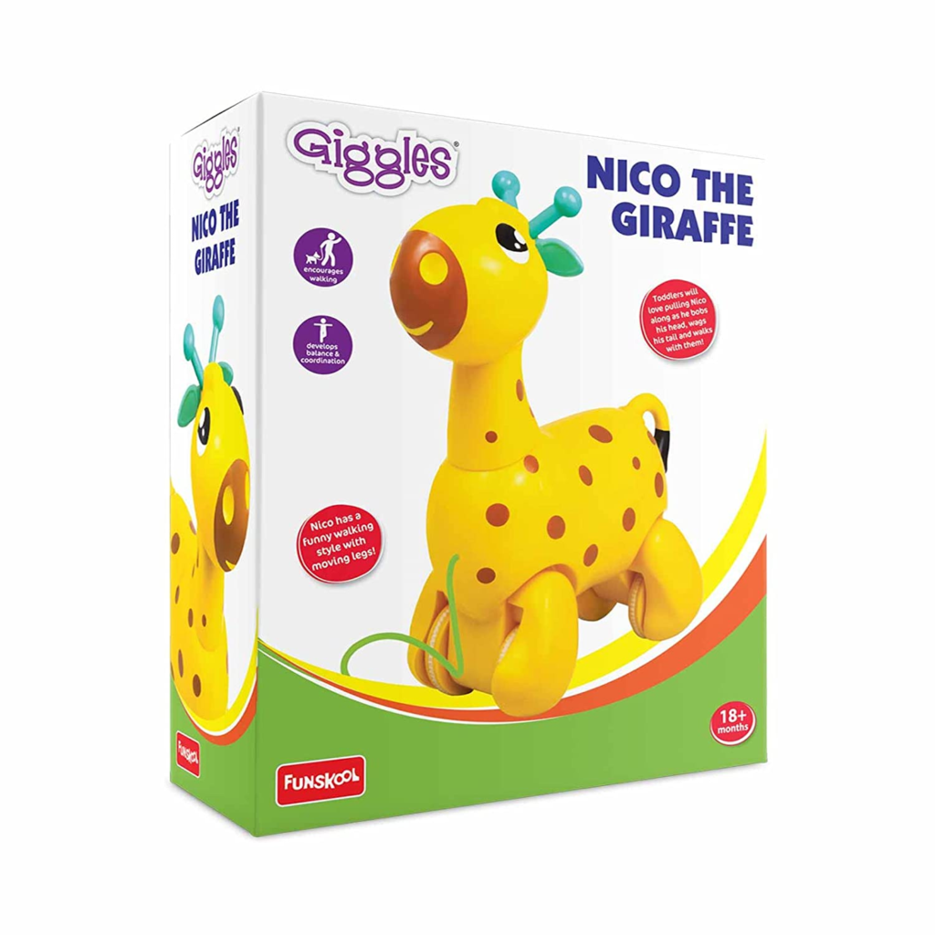 nico the giraffe, Giggles, pull along toy, funskool, CHRISTMAS GIFT IDEAS