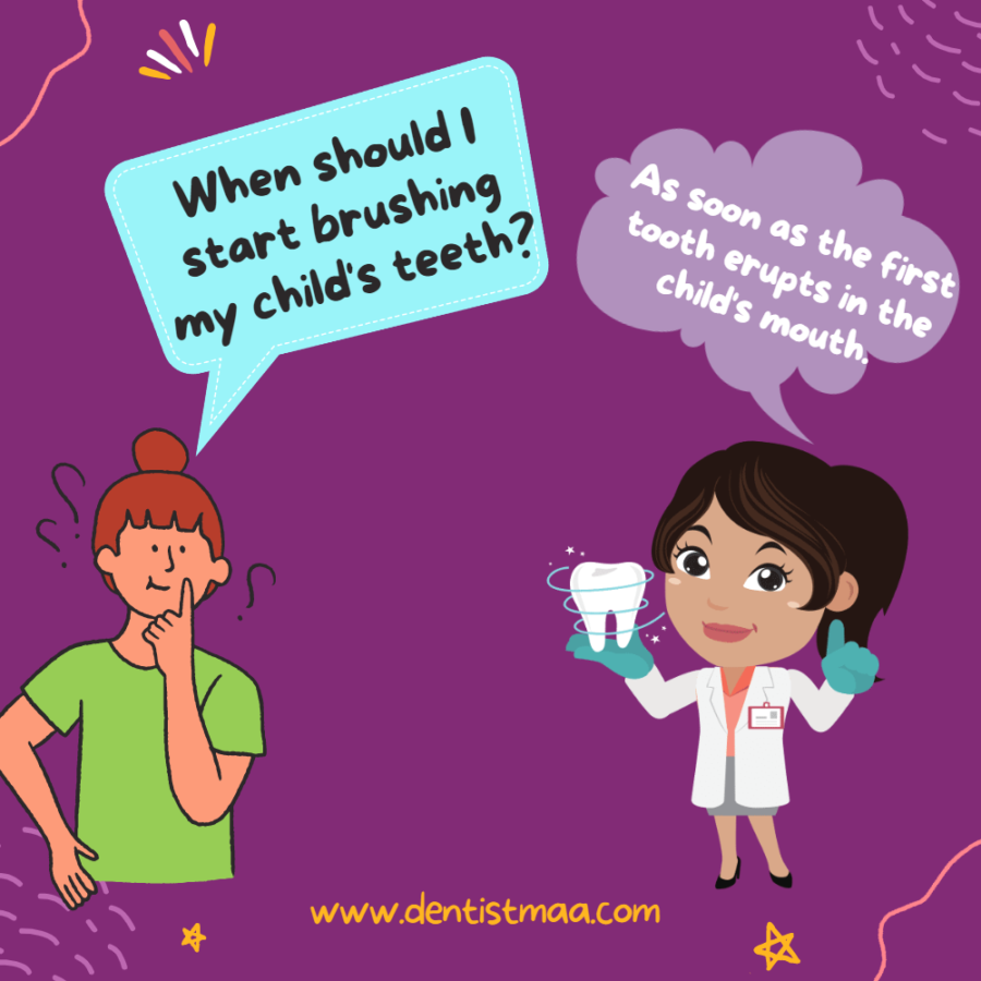 When should I start brushing my child's teeth?? DentistMaa