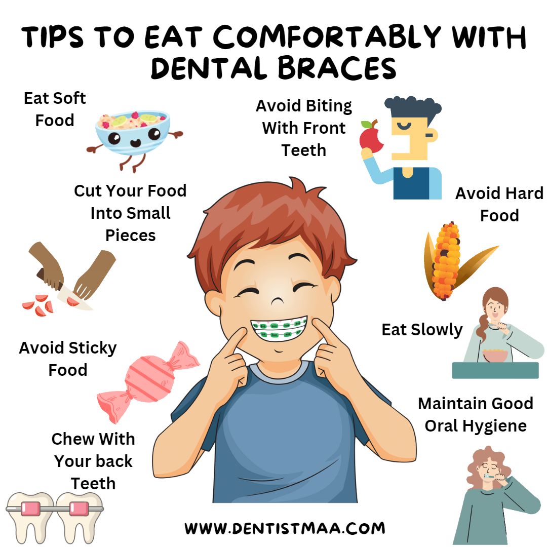 8 Tips To Eat Comfortably When You Have Dental Braces - DentistMaa