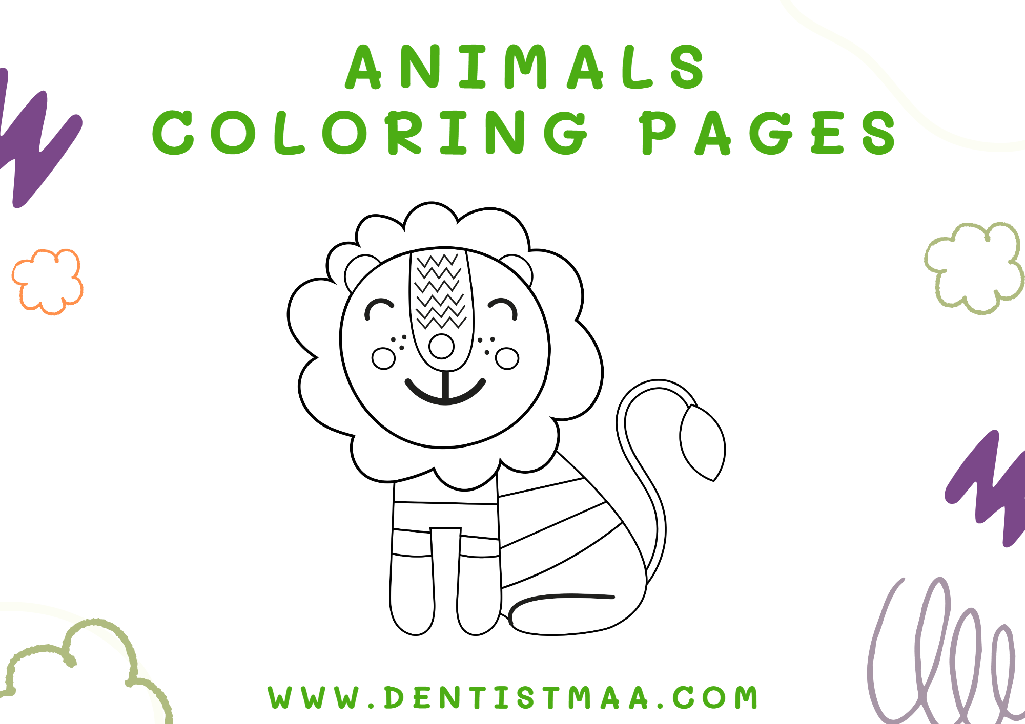 ANIMALS COLORING PAGES FOR KIDS, FREE COLORING PAGE DOWNLOAD