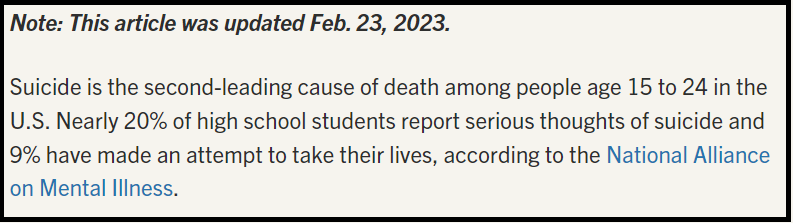 suicide, Suicide rate, yourng adults, teenagers, 