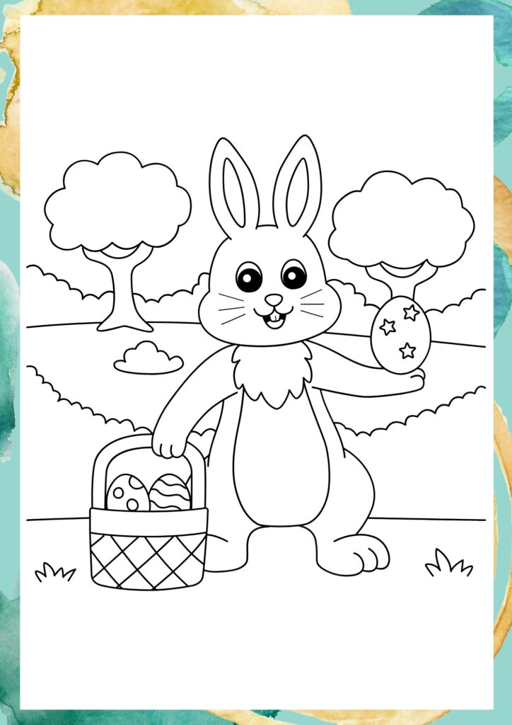 Cute Bunny, bunny, rabbit, coloring, colouring, coloring pages, colouring pages