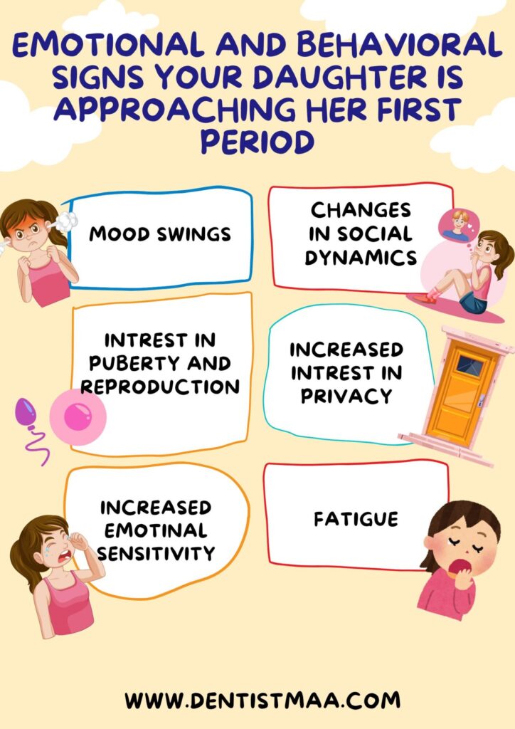 emotional changes, first period, behavioral signs, mesntruation, menses