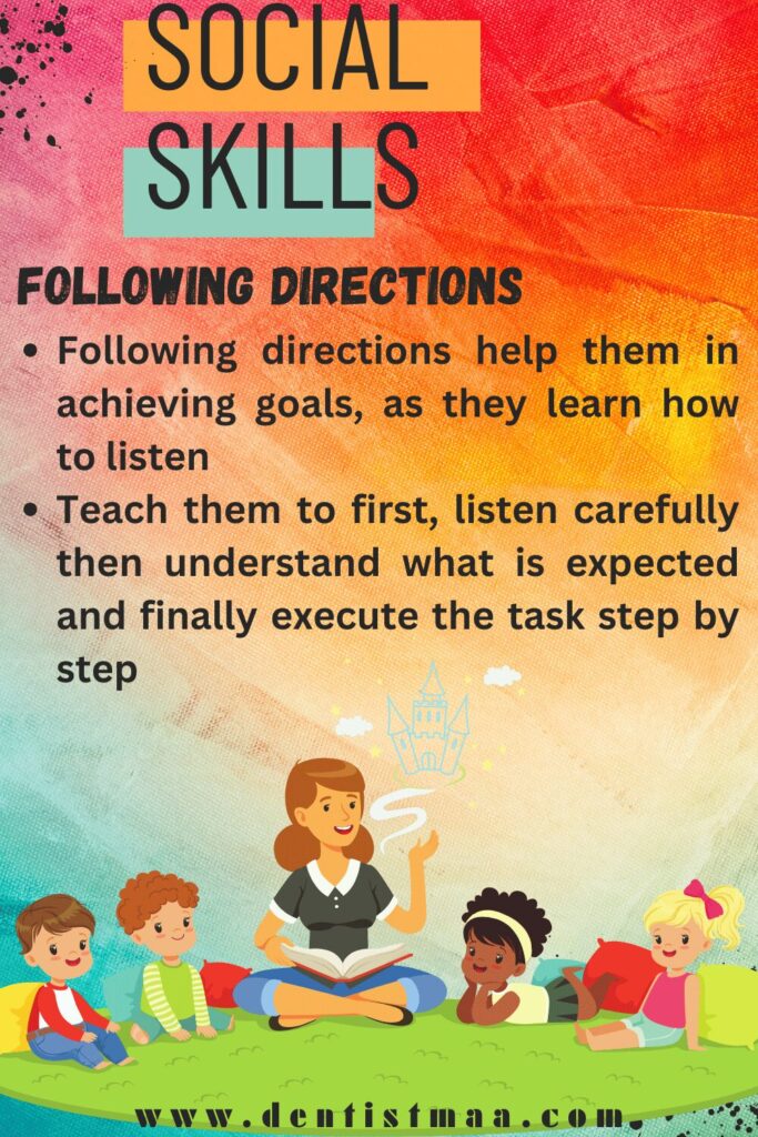 following directions, directions, social skills, goals, ambitions