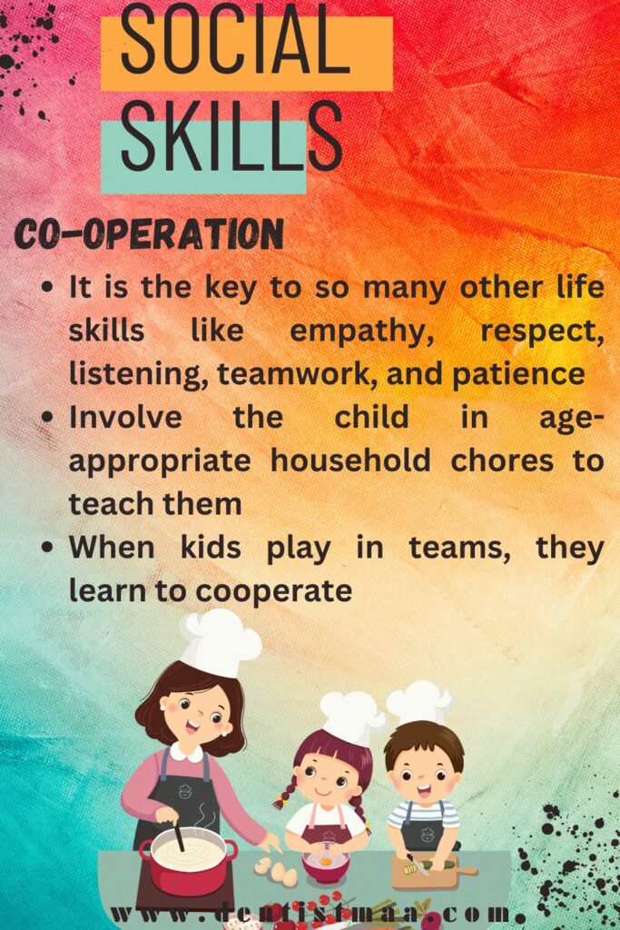 Co-operation, coperation, social skill, chhores, house old chores, age appropriate