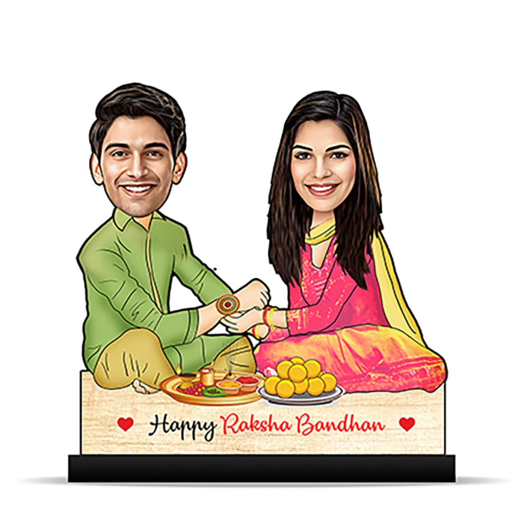 Rakhi 2025: 10 Heartwarming Personalized Gift Ideas for Your Loving Sibling 6 Rakhi 2025, Raksha bandhan, Rakhi 2025 Gift Ideas, Rakhi 2025 heartwarming gift ideas, happy rakhi, sibling, brother, sister, name rakhi, photo frame, led lamp, led rotating lamp, character caricature photo frame