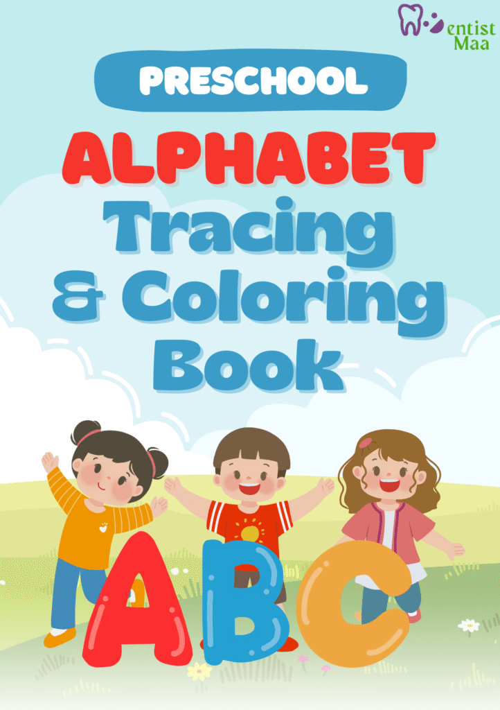 alphabet tracing and colouring book