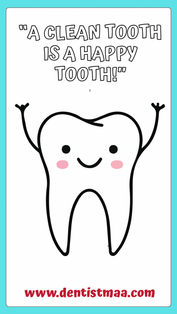 Dental health, Dental health colouring pages