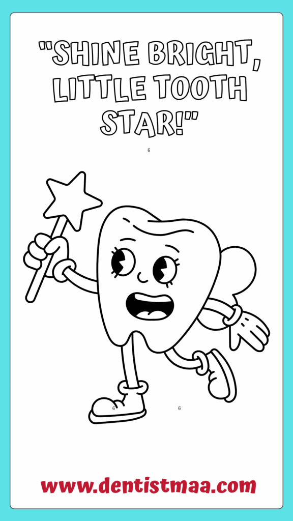 Dental health colouring pages