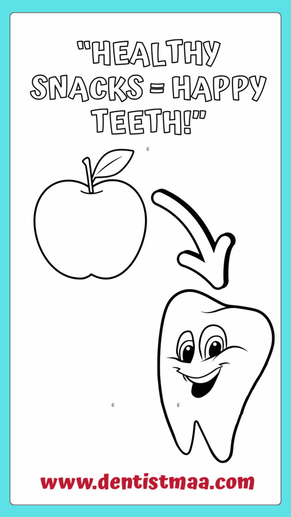 Dental health colouring pages