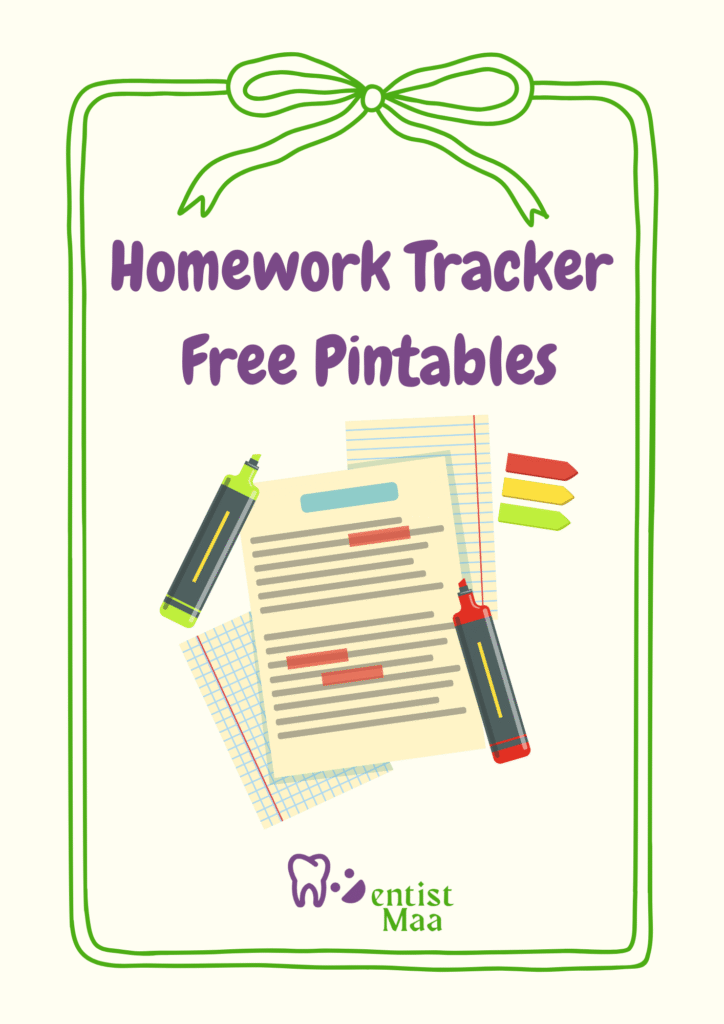 Homework tracker free printable, homework, free printable
