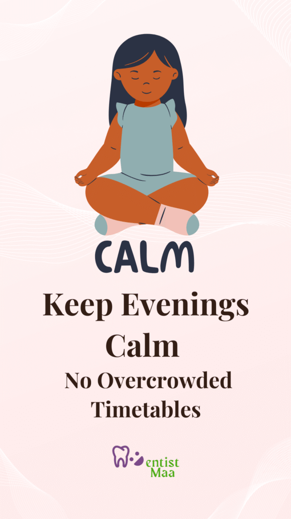 calm evening, timetables, homework